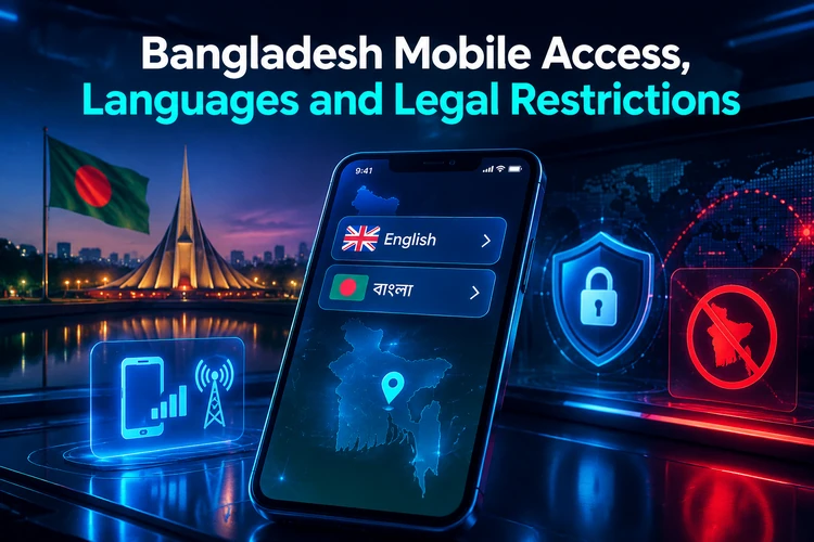 Bangladesh Mobile Access, Languages and Legal Restrictions